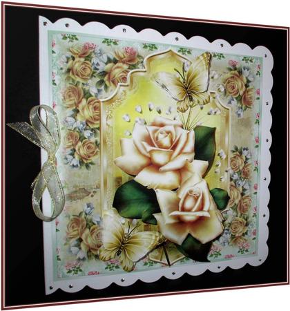 Beautiful Antique Rose Card Front Kit by Rae Trees