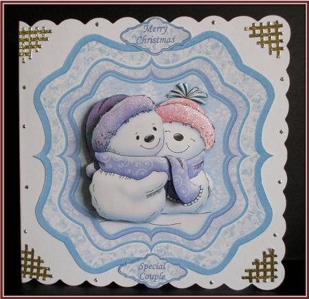 Snuggle Up Snowman 8x8 Bracket Topper & Decoupage Mini Kit by Rae Trees