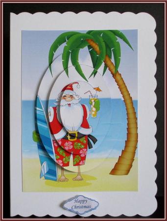 Surf's Up Santa - Pyramid by Rae Trees