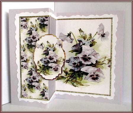 Vintage Pansy Fold Back Card by Rae Trees