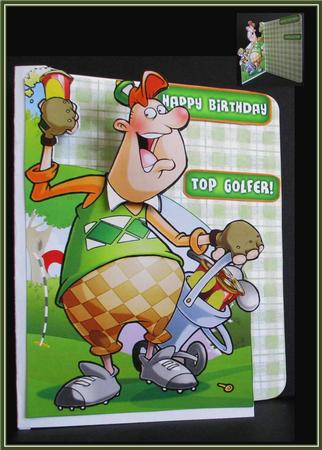 Golf and Beer Dude Shaped Card by Rae Trees