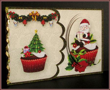 Christmas Cupcakes 5x7 Side Fold Mini Kit by Rae Trees