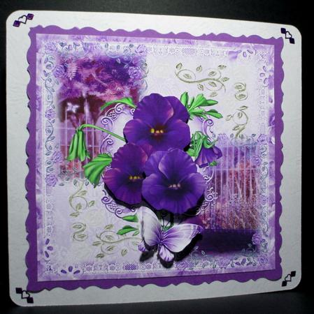 Stunning Pansy 8x8 Topper by Rae Trees