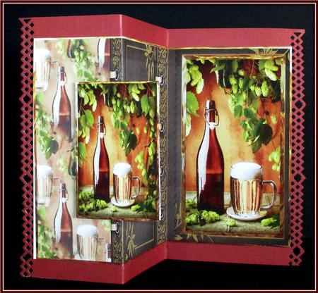 Relax with a Bottle of Beer Fold Back Card by Rae Trees