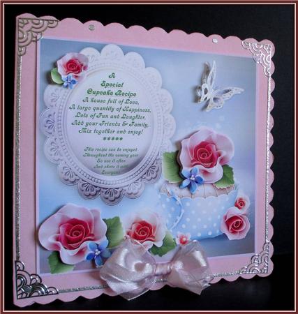A Special Cupcake Recipe (2) 8" x 8" Card Topper by Rae Trees