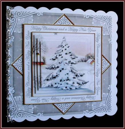 Snow Tree Happy Christmas Diamond Megacoupage Cf Kit by Rae Trees