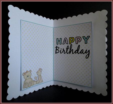 A5 Birthday Insert with Teddies by Rae Trees