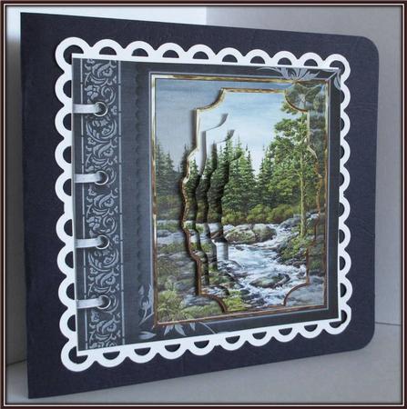 River Runs Fast Card with Shaped Layer for Depth by Rae Trees