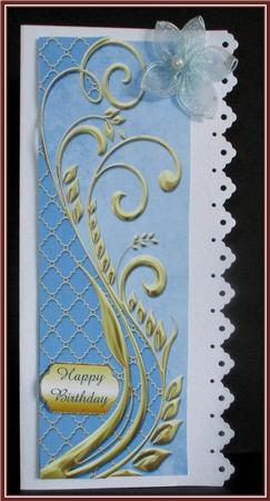 Blue & Gold Swirl Large Dl by Rae Trees