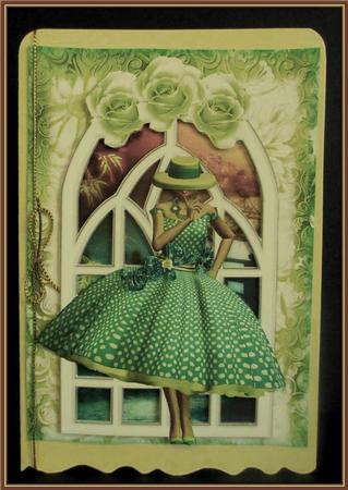 The Polka Dot Green Dress Window by Rae Trees