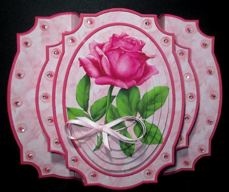 A Single Pink Rose Popout Card Kit by Rae Trees