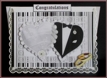 Black and White Wedding Hearts by Rae Trees