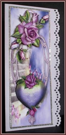Large Dl Hearts & Flowers - Heritage Roses by Rae Trees