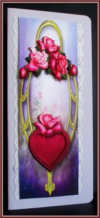 Large Dl Hearts & Flowers - the Last Rose of August by Rae Trees