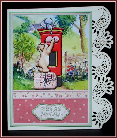 Sending Love A5 Card Topper & Decoupage by Rae Trees