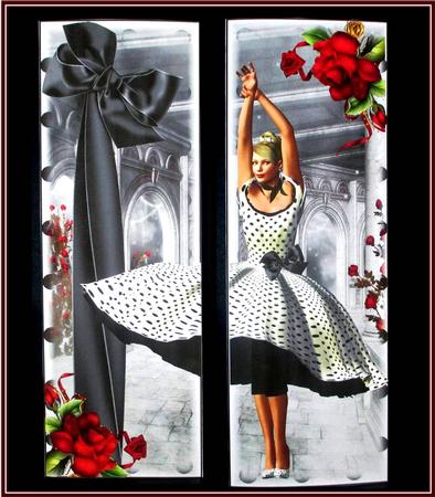 Polka Dots and Petticoats Large Dl Card by Rae Trees