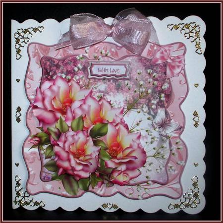 Pink Roses Shaped Topper by Rae Trees