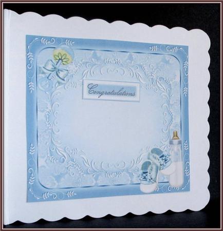 Baby Boy Boots,bottle & Rattle Insert by Rae Trees