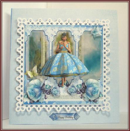 Beautiful Blue Card Front Kit by Rae Trees