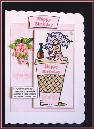 Stella and Her Birthday Coffee Quick Card by Rae Trees