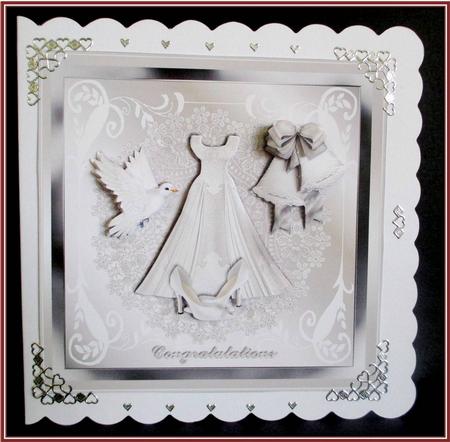 Wedding or Anniversary Silver Card Front by Rae Trees
