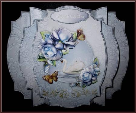 Porcelain Swan Pop-out Card Mini-kit by Rae Trees