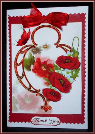 Poppies in Art Deco Frame by Rae Trees