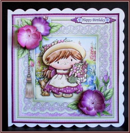Little Lou in the Garden 8x8 Mini Kit with Decoupage by Rae Trees