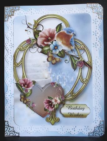 Hearts and Flowers - Beautiful Bluebird by Rae Trees