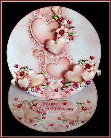 Hearts and Flowers Round Easel Card Mini Kit by Rae Trees