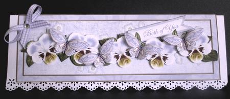 Blue Pansy Both of You Large Dl Decoupage Card & Env Kit by Rae Trees
