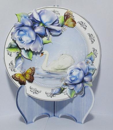 Porcelain Swan Plate Card Kit by Rae Trees