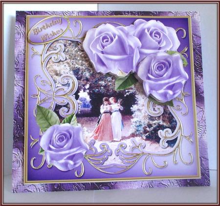 Roses in the Park Decoupage Card Front by Rae Trees