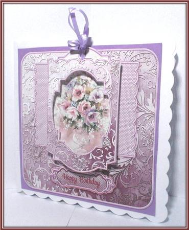 Purple Flowers in a Glass Vase Pocket Card Mini Kit by Rae Trees