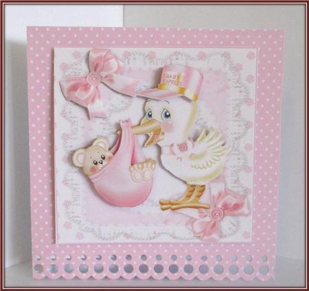 The Stork Delivers New Baby Girl by Rae Trees