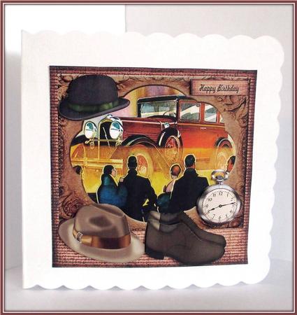 Male Card Bygone Days by Rae Trees