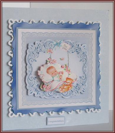 Vintage Baby Boy Card with Decoupage by Rae Trees