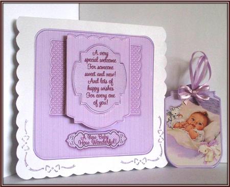 New Baby in a Crib Pocket Card Mini Kit by Rae Trees