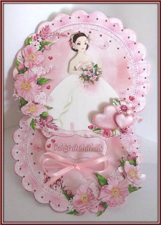 Butterfly Garden Bride Scalloped Round Easel Card Mini Kit by Rae Trees