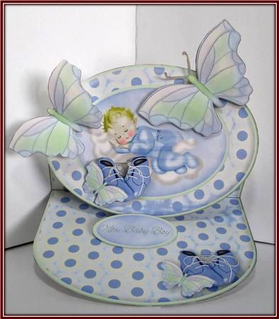 Butterfly Baby Boy Oval Easel Mini Kit by Rae Trees