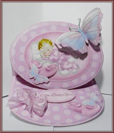 Butterfly Baby Girl Oval Easel Mini Kit by Rae Trees