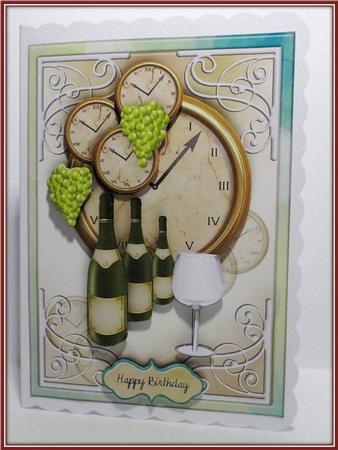 Wine O'clock Male Card by Rae Trees