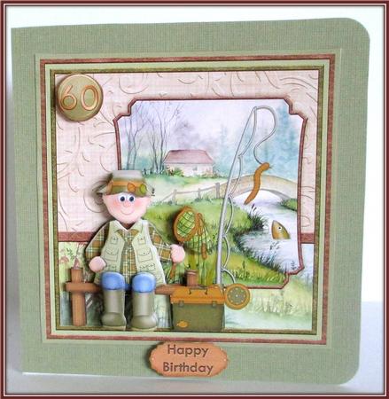 River Fishing 8x8 Mini Kit with Decoupage & Ages by Rae Trees