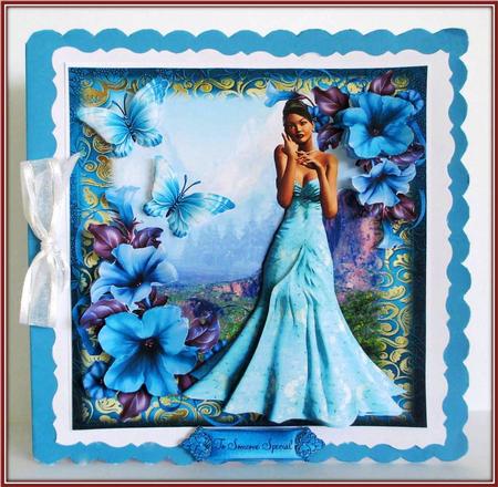 Petunia Blue Card Front Kit by Rae Trees