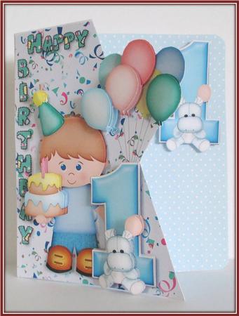 Boys 1st Birthday Over the Edge and Decoupage by Rae Trees
