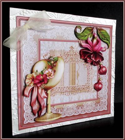 Hats and Fuschias 8x8 Card Mini Kit by Rae Trees
