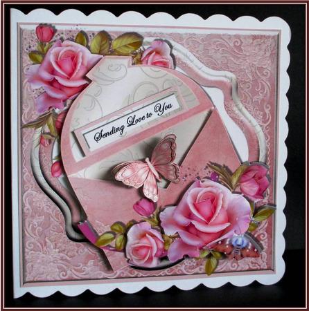 Open Envelope Card Front Mini Kit - Pink & Pearl by Rae Trees