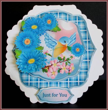 Bluebird and Daisies Shaped Topper by Rae Trees