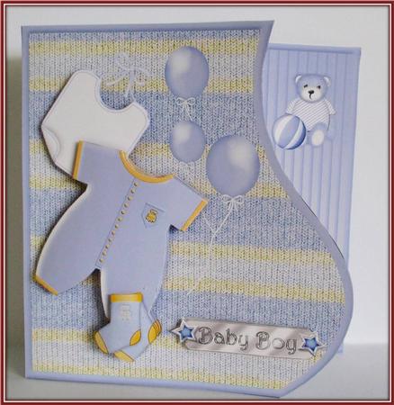 Baby Boy - Wavy Border Card Mini Kit by Rae Trees