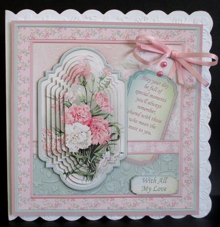 Pink Carnations 8x8 Mini Kit & Pyramage by Rae Trees